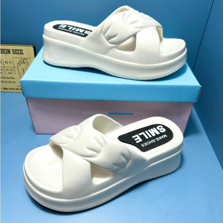 Dép quai chéo smile, quai chéo bện 5cm, chất eva đi êm nhẹ chọn chuẩn size, SAKI