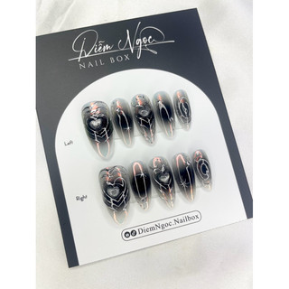 111 Nailbox thiết kế loang đen tráng gương cực quang