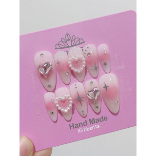 Nailbox thiết kế loang hồng trái tim 112