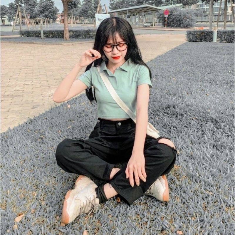 Áo Croptop nữ , có nút, thiết kế trẻ trung năng động. Vải Xịn mặc vào sang, Đẹp | BigBuy360 - bigbuy360.vn