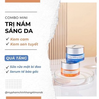 Combo dưỡng da ngày đêm sen tuyết và kem cam size mini