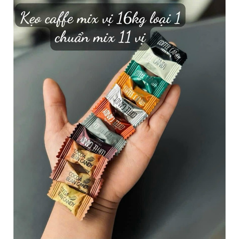 1kg Kẹo Cà phê Không Đường Hàng Chuẩn Loại 1 mix Đủ 11 Vị Siêu Nhiều