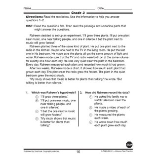 Sách - Spectrum - Science Test Practice - Grade 3,4,5,6,7,8 (đen trắng)