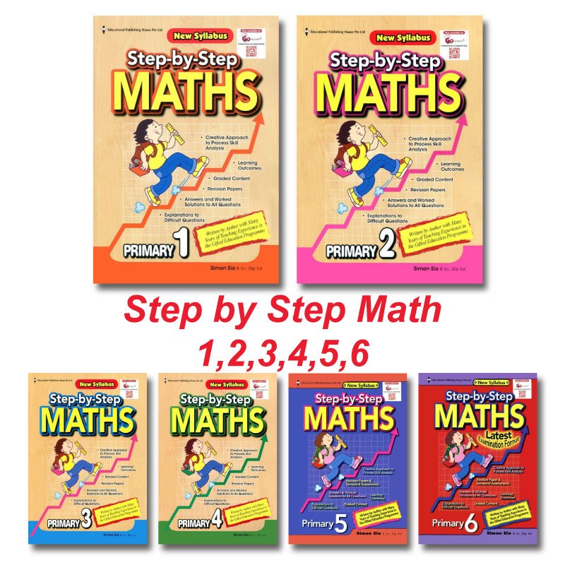 Sách - Step by Step Math -  1,2,3,4,5,6 -  bản đẹp khổ A4