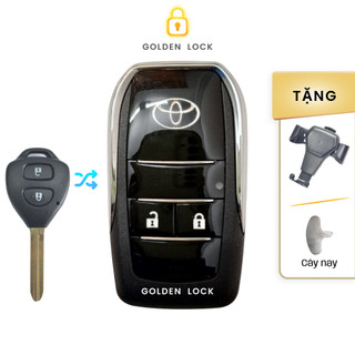 Vỏ chìa khoá độ gập xe toyota vios, fortuner, camry, corolla, innova 2 nút 2003 -2014
