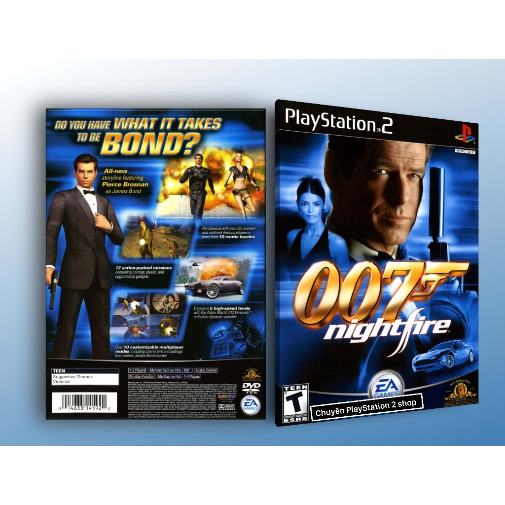 Đĩa game PS2,James Bond 007: NightFire (bắn súng góc nhìn thứ nhất) cho PS2