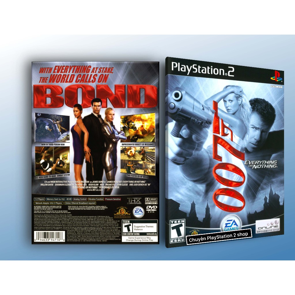 Đĩa game PS2, 007: Everything or Nothing (bắn súng góc nhìn thứ nhất) cho PS2