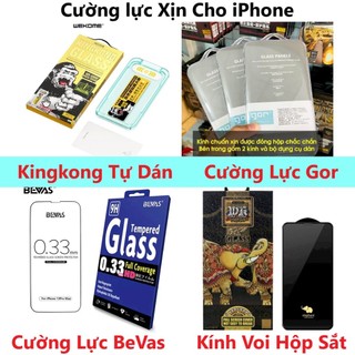 Kính Cường Lực Iphone Cao Cấp BeVas/ Gor/ KingKong Khung Tự Dán XS Max/11ProMax/12ProMax/13Promax/14ProMax/15ProMax