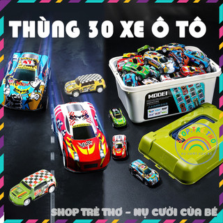 Combo hộp 30 xe ô tô mini HÀNG LOẠI 1 chất liệu vỏ hợp kim-Đồ chơi ô tô chạy đà nhiều màu sắc cho bé