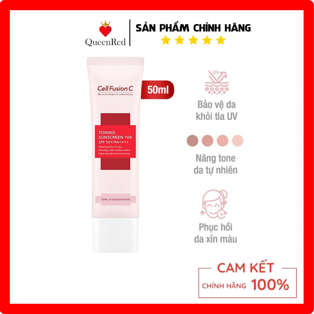 Kem chống nắng nâng tone Cell Fusion C Toning Suncreen 50ml, kem chống nắng chính hãng nâng tông Cell Fusion C Toning