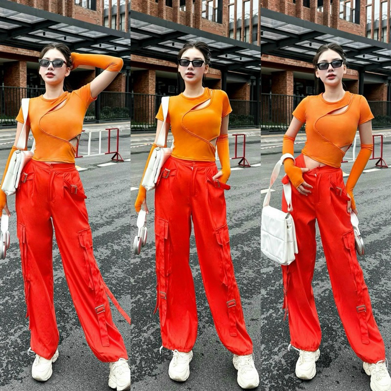 Quần jogger túi hộp chất kaki mềm tập yoga,nhảy aerobic,Zumba,dân vũ,nhảy shuffle dance,đồng phục đội nhóm nữ