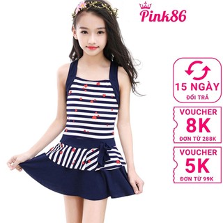 Đồ bơi bé gái dạng váy có quần short bên trong (Vải thun thường) BK-333i