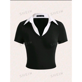 Tuhy top - áo croptop polo kiểu 2 lớp 2 màu cá tính