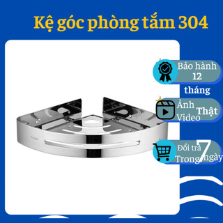 Kệ góc phòng tắm, kệ góc 1 tầng inox 304, kệ góc gắn tường, giá để đồ phòng tắm 1 tầng