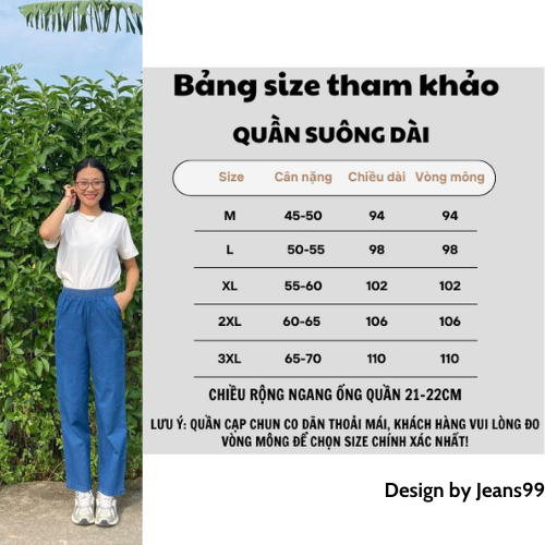 Quần jean giấy baggy nữ mềm mát cạp chun lưng cao Jeans99