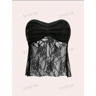 REROFA TOP - Áo croptop quây ngang kiểu ren cột dây sau lưng quyến rũ cá tính