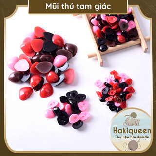 Mũi thú dán tam giác nhiều màu sắc - 10 cái