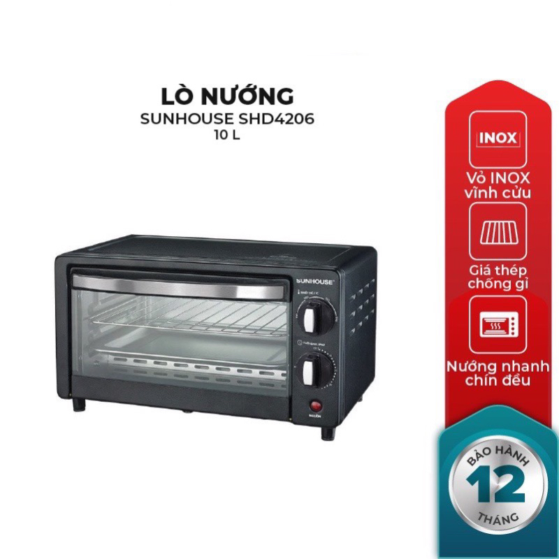 Lò nướng SUNHOUSE SHD4206 dung tích 10L hàng chính hãng bảo hành 12 tháng