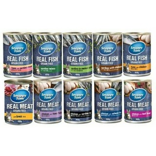 Pate Snappy Tom lon 400g Real Meat or Real Fish - Thức ăn pate ướt cho mèo từ 6 tháng tuổi có cá nguyên con