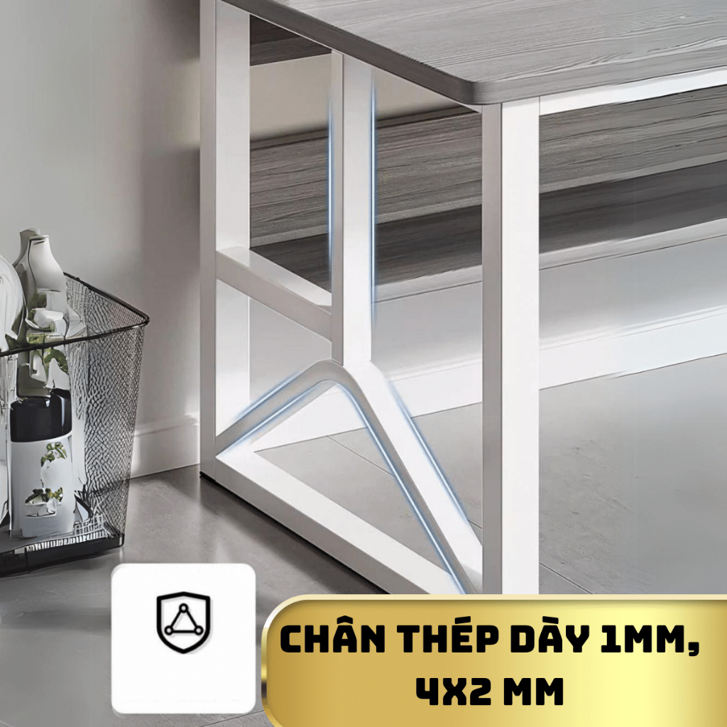 Bàn làm việc có kệ sách U4, Bàn học cho bé, bàn học sinh lắp ghép, bàn gỗ MDF dày 15mm, chân sắt sơn tĩnh điện 2 lớp | BigBuy360 - bigbuy360.vn