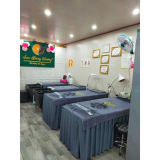 Ga/drap giường spa, giường mi, vali chất vải thun mè thoáng mát