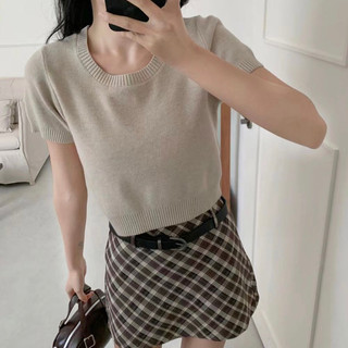 Áo len mỏng cộc tay dáng ngắn (chất đẹp)