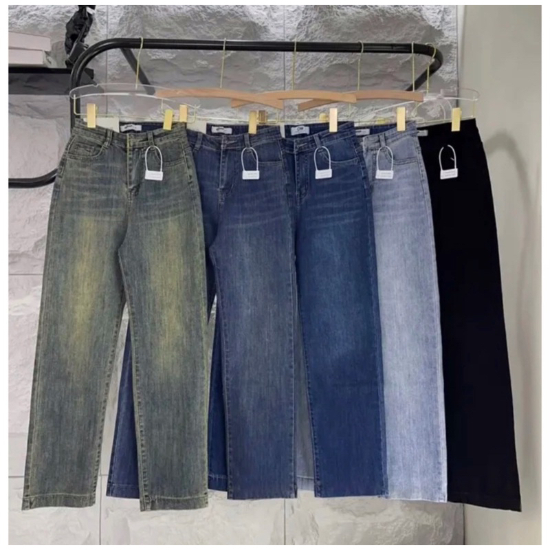 [Bigsize 60kg-98kg] Quần Jean Nữ Ống Đứng Form Rộng Vừa Co Giãn - Dài 103cm - Ống 23cm | BigBuy360 - bigbuy360.vn