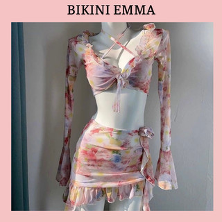 Đồ Bơi 4 Món Hoa Hồng EMMA Đính Hoa Phối Bèo