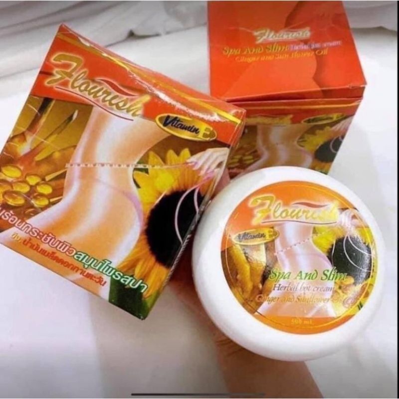 Kem tan mỡ bụng cực hiệu quả chính hãng Flourish Thái Lan new 500ml, kem massage bụng gừng ớt dáng vóc gọn gàng thon thả