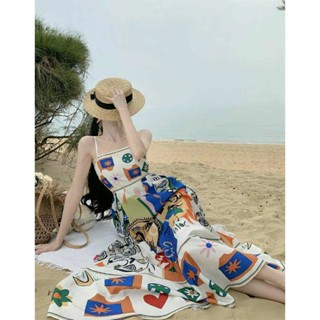 Đầm maxi lụa thổ cẩm, váy xinh đi du lịch, đi chơi NT-BB5