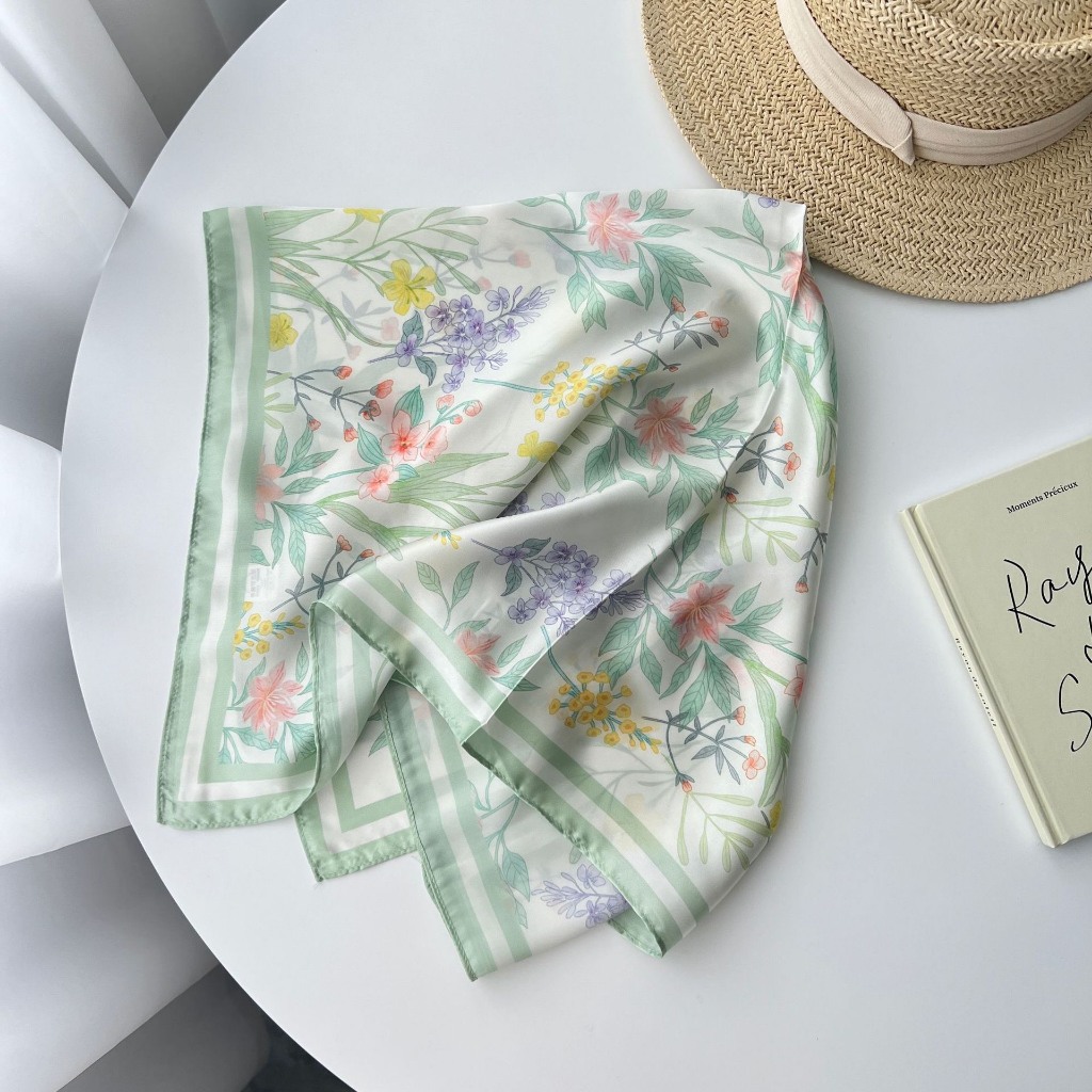 LINH TUXEDO - KHĂN TURBAN LỤA SATIN DÁNG VUÔNG CÔNG SỞ