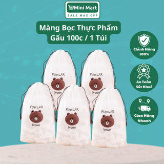 Màng bọc thực phẩm pe - set 100 màng bọc thực phẩm có chun co giãn tái sử dụng nhiều lần