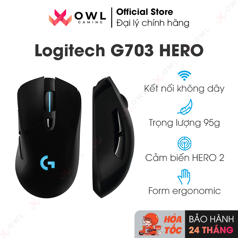 Chuột gaming Logitech G703 HERO Lightspeed Wireless (Hàng chính hãng)