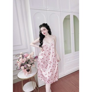 Đầm 2s phối ren,lụa Mịn Latin Tơ Tằm