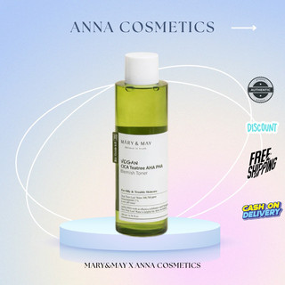 Nước hoa hồng giảm mụn thuần chay cica tea tree aha pha mary&may toner 200ml