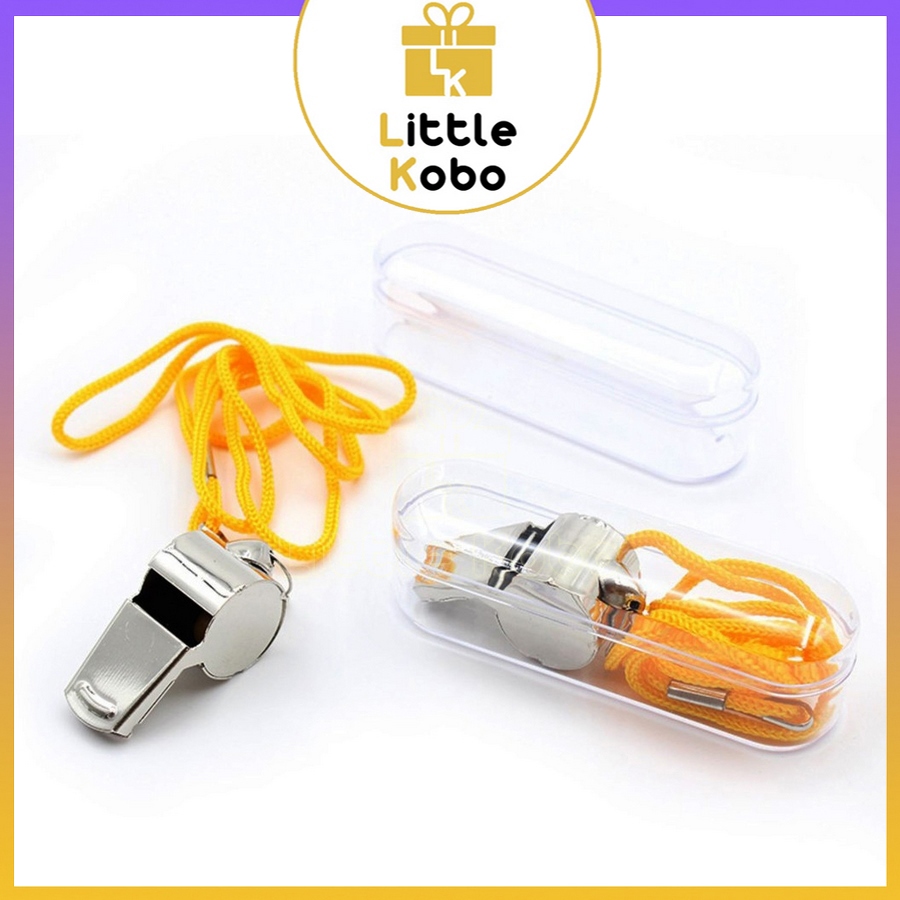 Còi Inox Kèm Dây Kêu To Cao Cấp Có Hạt Còi Trọng Tài Thể Thao Bóng Đá Bằng Thép Giá Rẻ Đồ Chơi Phụ Kiện