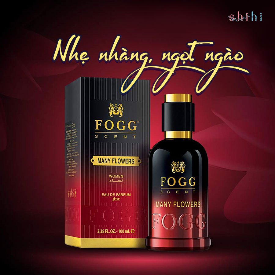 Nước hoa dành cho nữ FOGG Many Flowers  hương hoa cỏ, tươi mát 100ML, nhập khẩu chính hãng Dubai