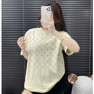 Áo thun phối màu N.V dáng dài rộng nam nữ đều mặc được, áo thun cổ tròn tay lỡ chất cotton khô