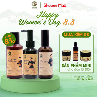 Combo Làm Sạch Sâu Da A OM Tía Tô Gồm Tẩy Trang, Sữa Rửa Mặt và Toner Dưỡng Ẩm