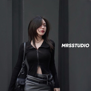 Áo thun tăm dài tay ôm body tôn dáng khóa to 2 đầu MRA075G