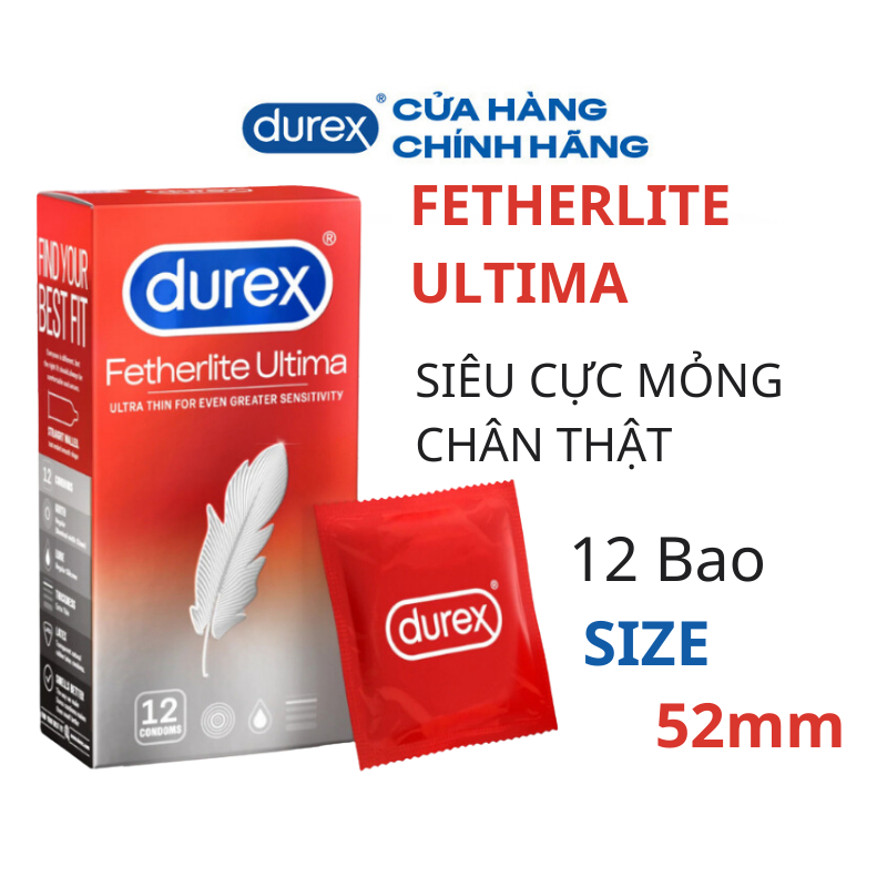 Bao Cao Su Durex Hộp 12 cái tùy chọn Fertherlite, Invisible, Performa, Pleasuremax, Kingtex, Jeans