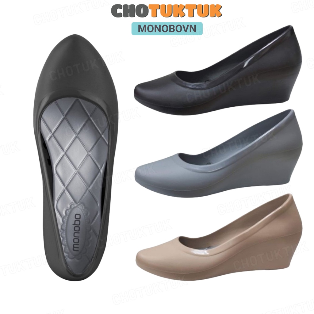 Giày nữ đế xuồng Thái lan chất cao su chống trơn đi nước thoải mái  Monobo Berry (Cao 5p)