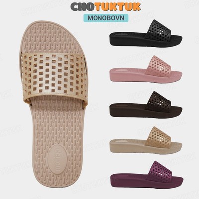 Dép Nữ trung niênThái Lan quai ngang chất cao su nhẹ đế hạt mát xa êm chân Monobo Moniga 25.5