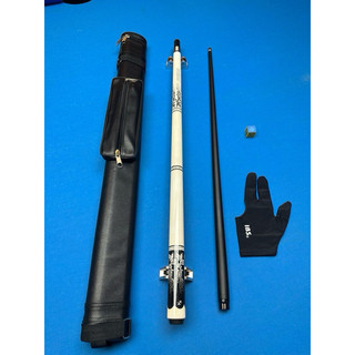 Cơ bida carbon ngọn màu trắng + tặng bộ combo bao da
