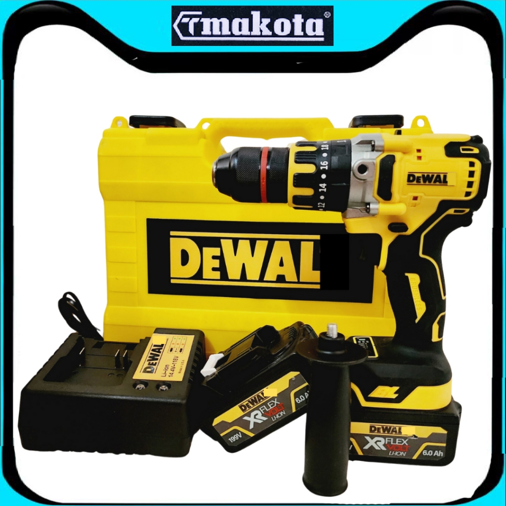 Máy Khoan Pin DE.WALT 199V Động Cơ Từ Không Chổi Than, 100% Dây Đồng, 3 CHỨC NĂNG Có Búa, Lõi Đồng, 