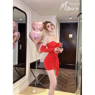 Đầm body cúp ngực tag hoa