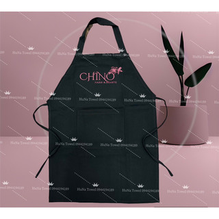 Tạp dề cho tiệm nail mi, tạp dề bếp, tiệm hoa chất liệu vải tuyết mưa dày dặn