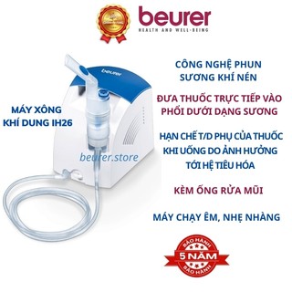 Máy xông mũi họng, máy xông khí dung Beuere IH26, công nghệ khí nén AC, thiết kế nhỏ gọn, vận hành êm ái
