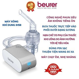 Máy xông mũi họng, máy xông khí dung Beuere IH58, công nghệ khí nén, thiết kế nhỏ gọn tiện dụng vận hành êm ái