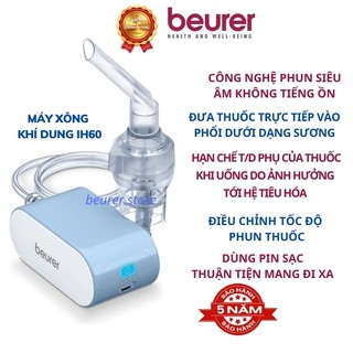 Máy xông mũi họng, máy xông khí dung Beuere IH60, công nghệ khí nén, thiết kế nhỏ gọn và hiện đại